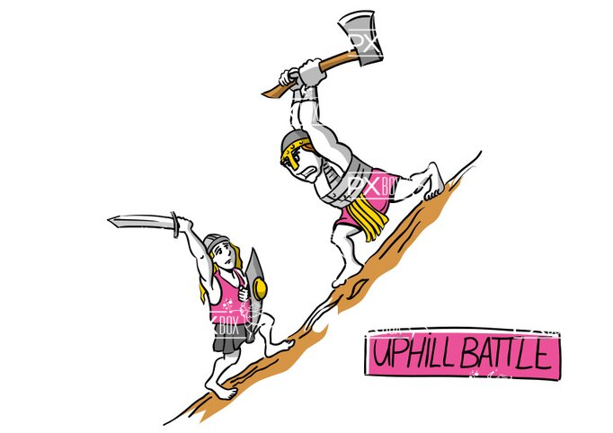 Illustration:[uphill battle]